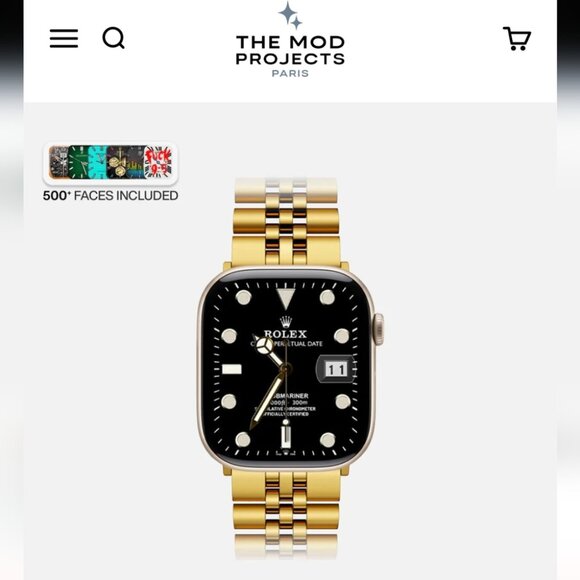 Mod Projects Apple Watch 7 & Up 45 mm Gold Stainless Steel Case & Band New - Picture 1 of 7
